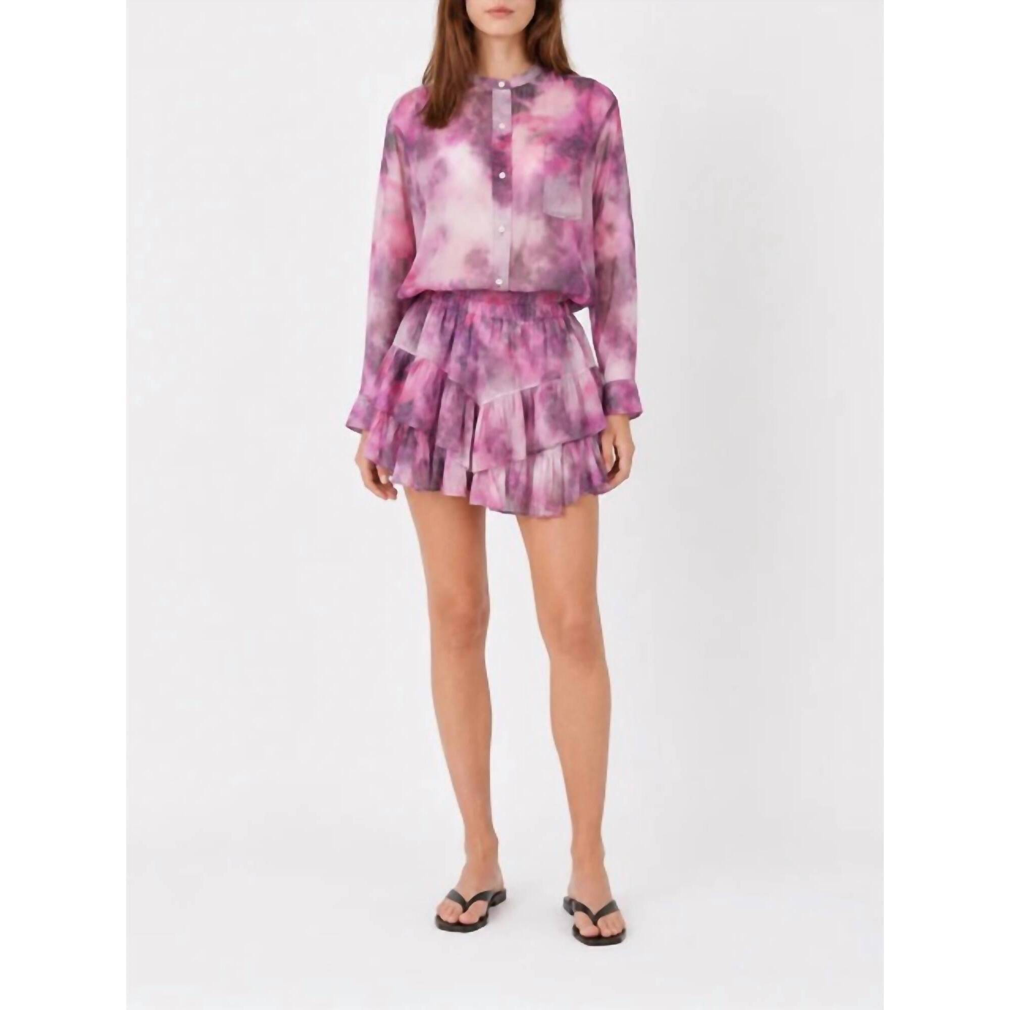 New Isabel Marant Jocadia Shorts In Pink Tie Dye